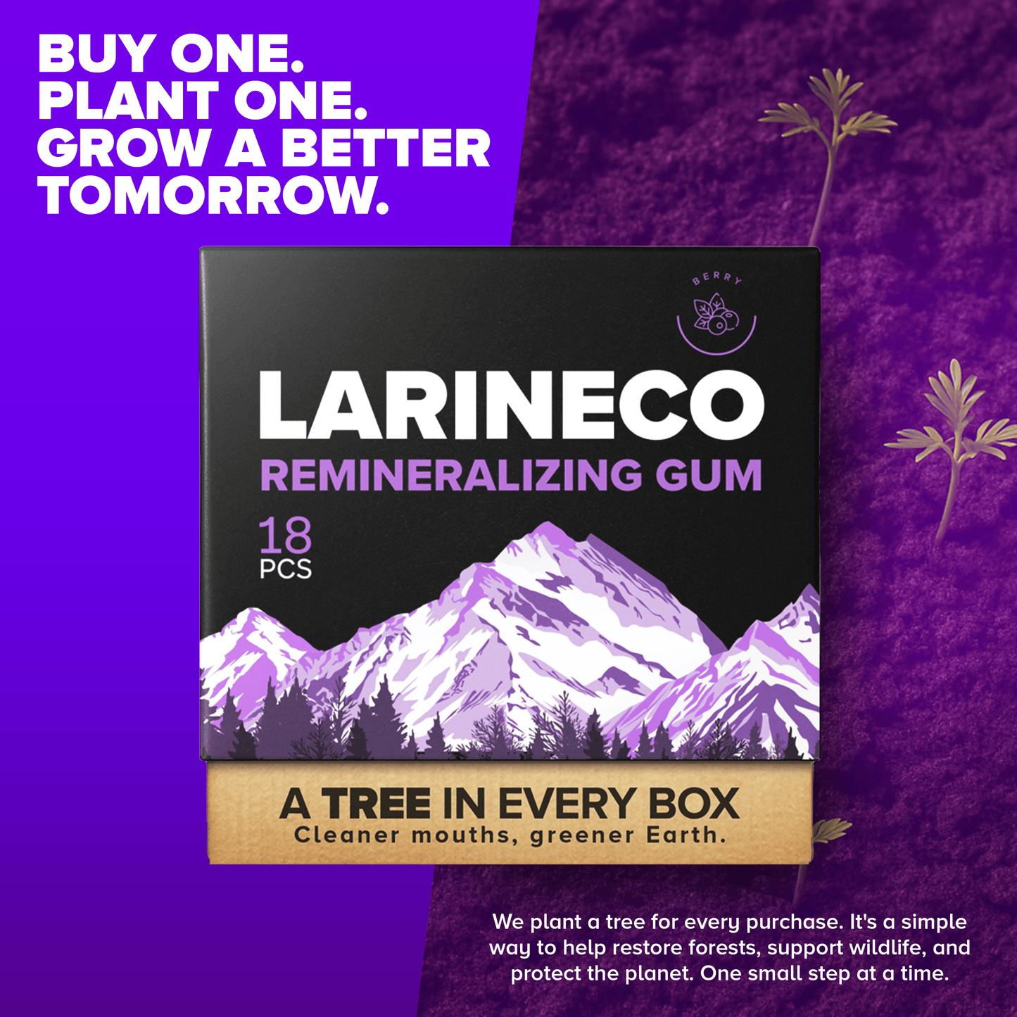 Berry3 Larineco Remineralizing Gum box, buy one plant a tree.