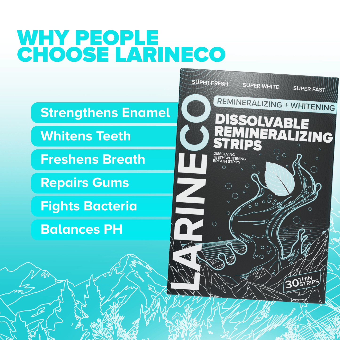 Larineco Dissolvable Remineralizing Strips - Whitens Teeth