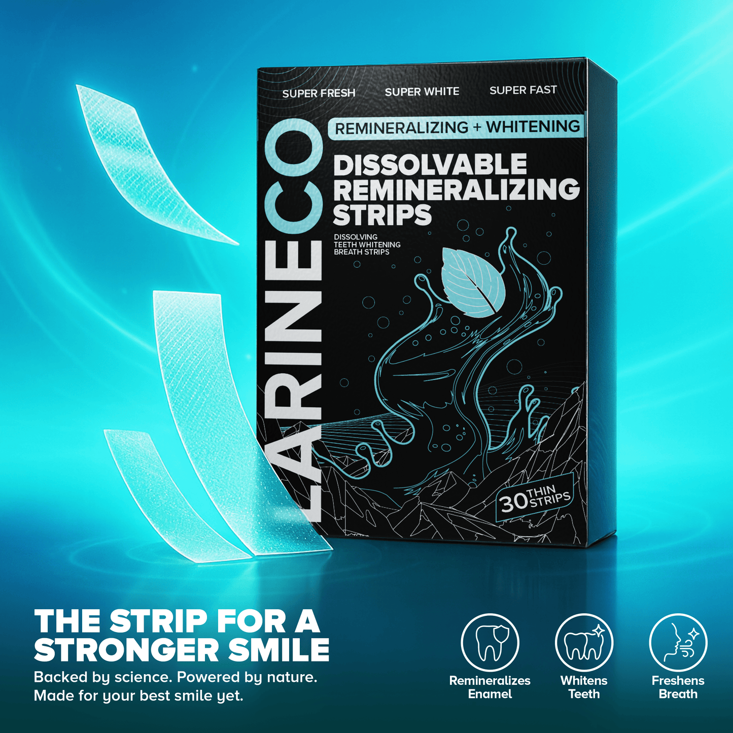 Larineco Dissolvable Remineralizing Strips for Whitening Teeth
