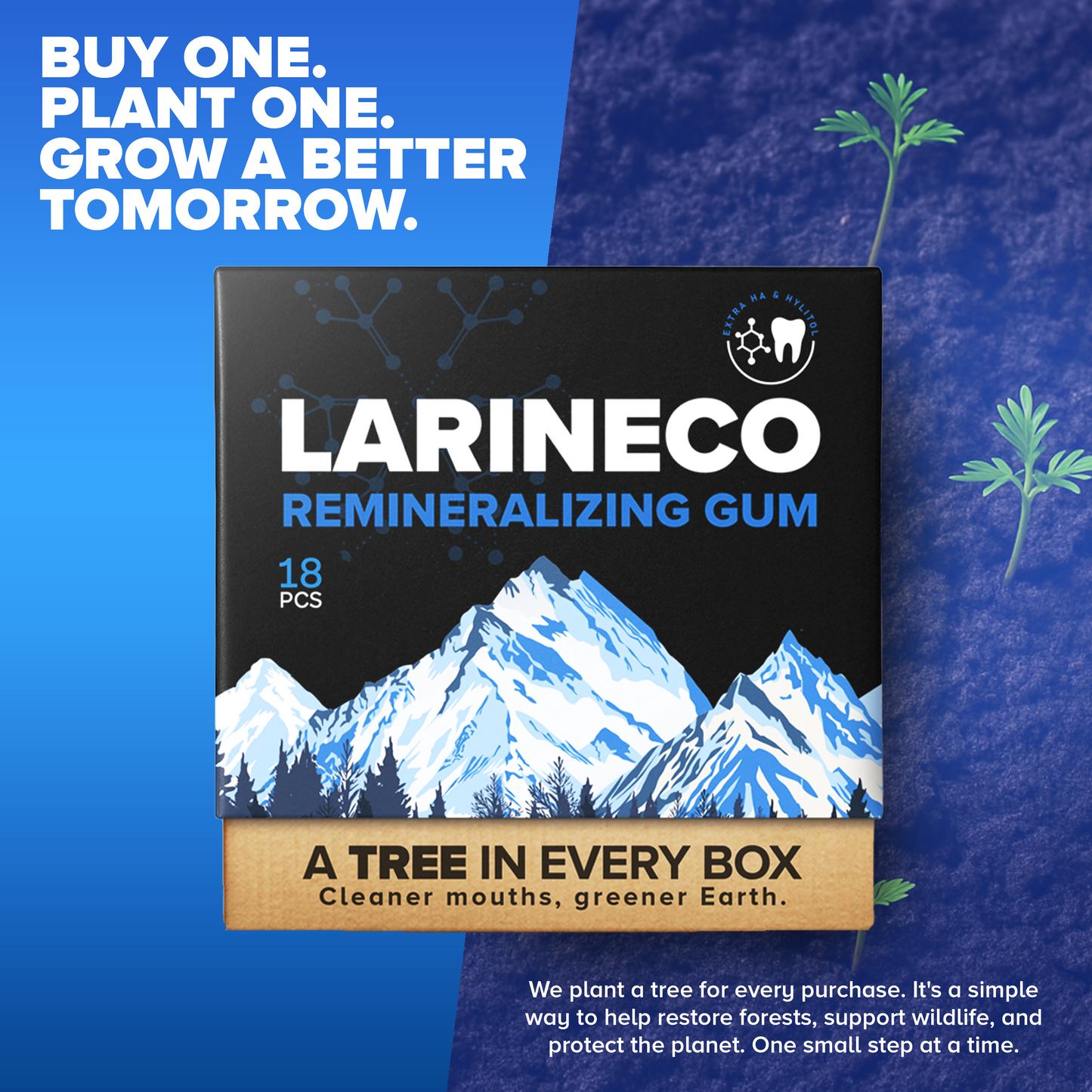 Larineco Remineralizing Gum - ExtraHA3 - Buy One, Plant One, Grow a Better...