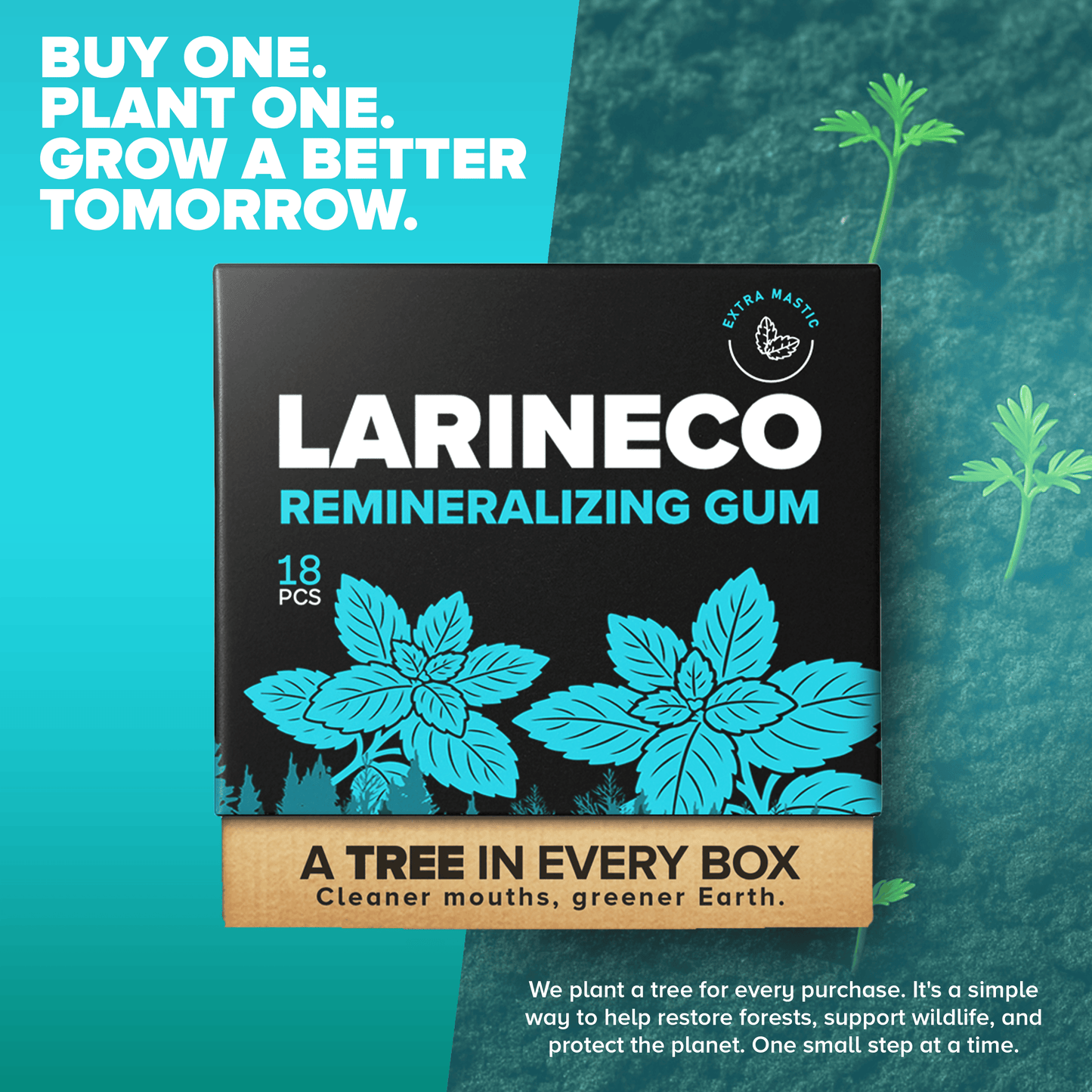 ExtraMastic3 Larineco Remineralizing Gum - Buy One, Plant One