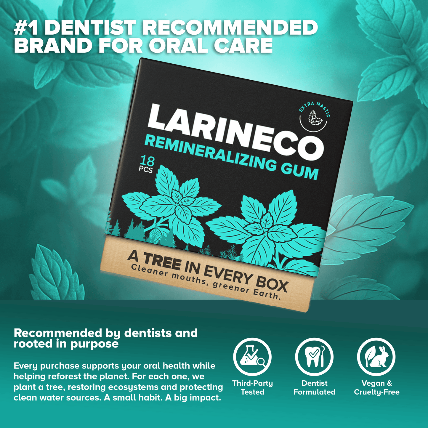 ExtraMastic Larinco Remineralizing Gum - Dentist Recommended Oral Care