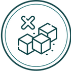 Sugar cubes crossed out icon