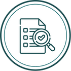 Checklist with magnifying glass icon