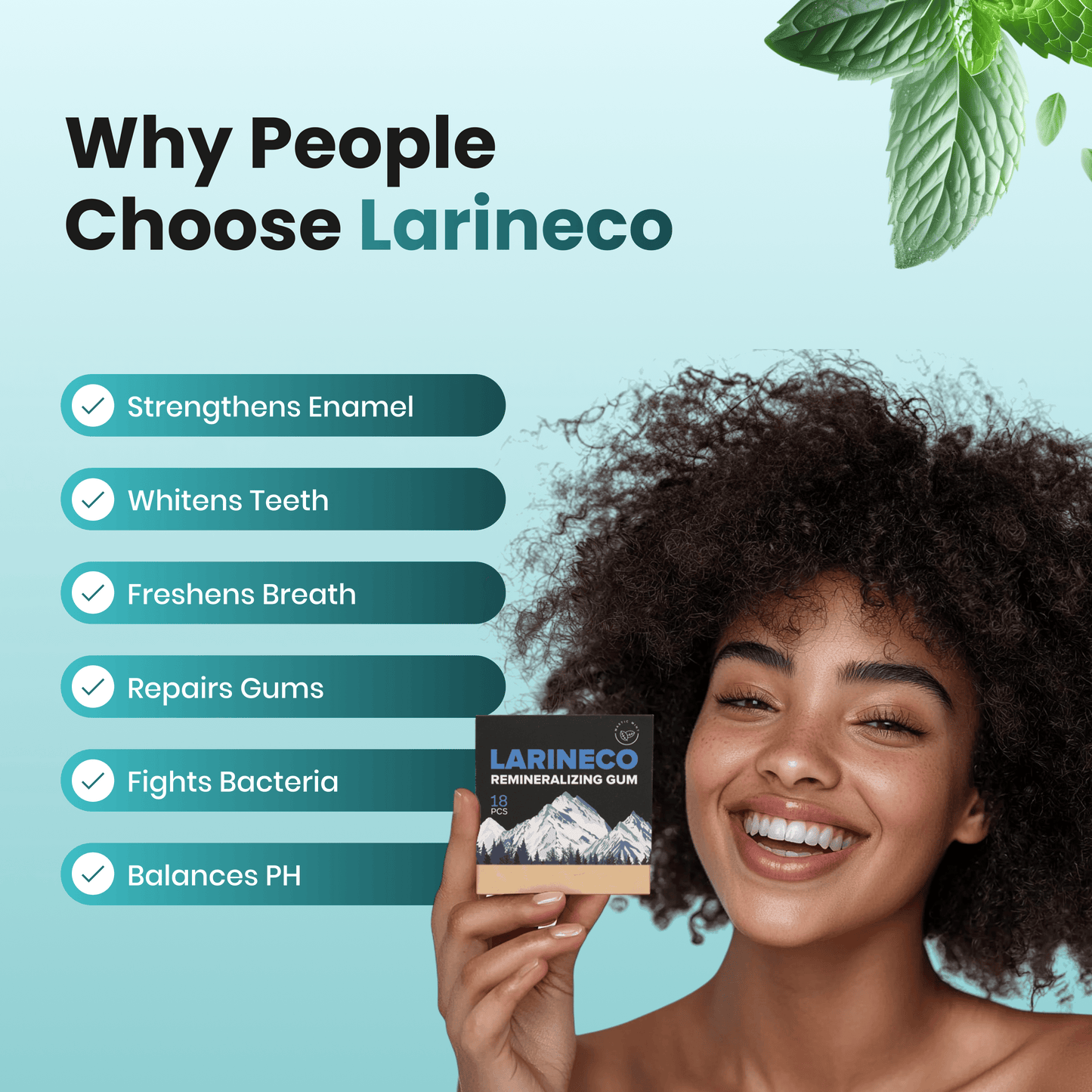 strengthens enamel, whitens teeth, & more