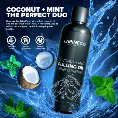 Coconut mint pulling oil for teeth whitening