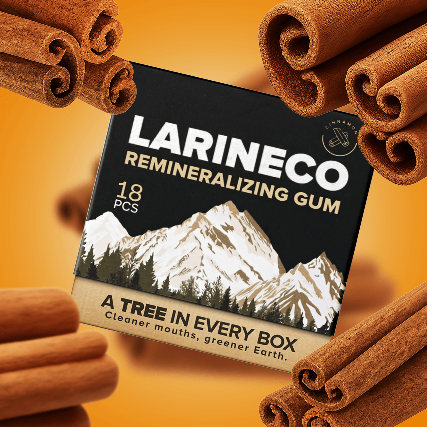 Larineco remineralizing gum with cinnamon sticks, xhbeoco3